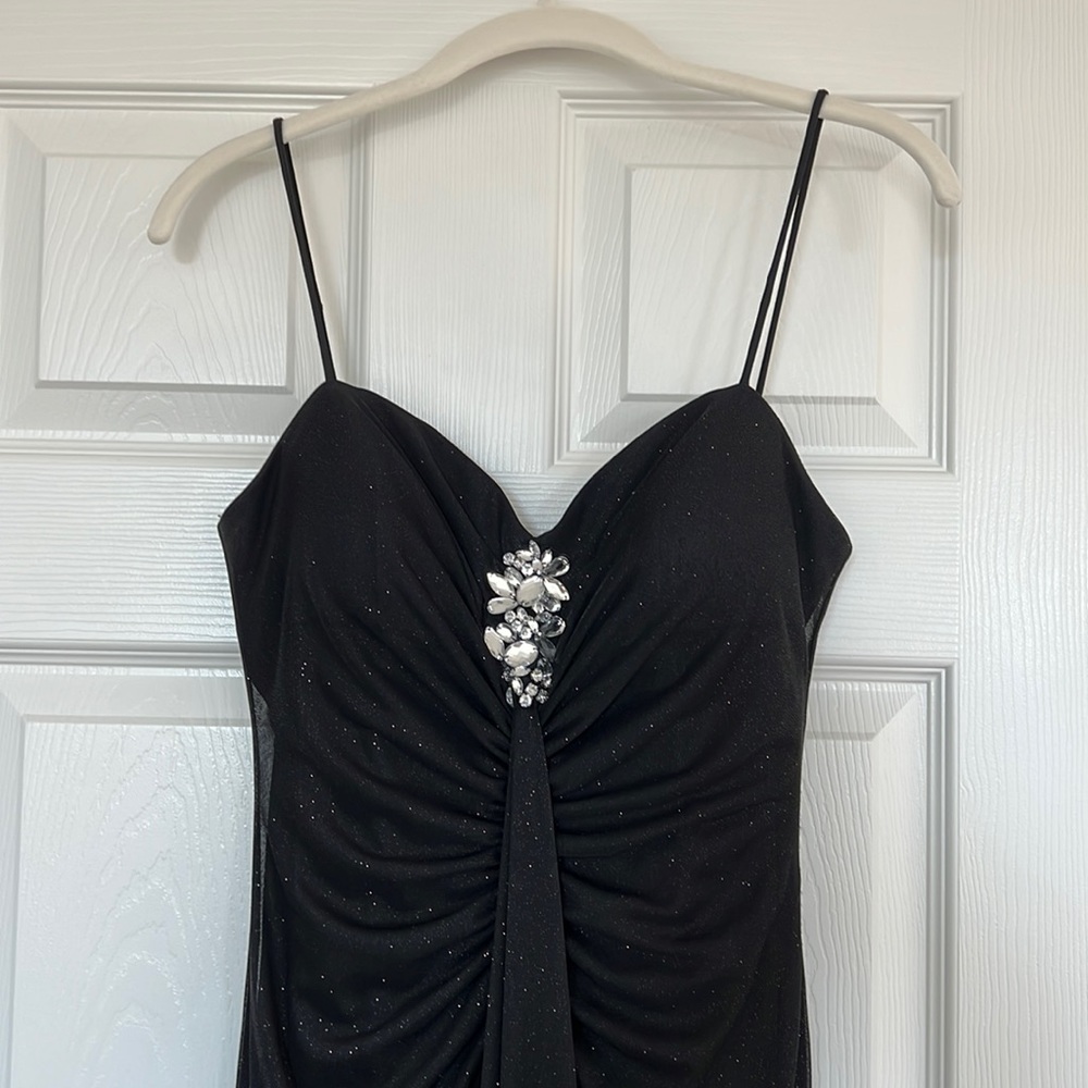 Black evening dress.